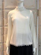 画像7: Pe/Wチュール スタンドネックフリル  (7)