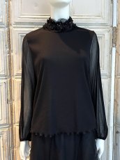 画像1: Pe/Wチュール スタンドネックフリル  (1)