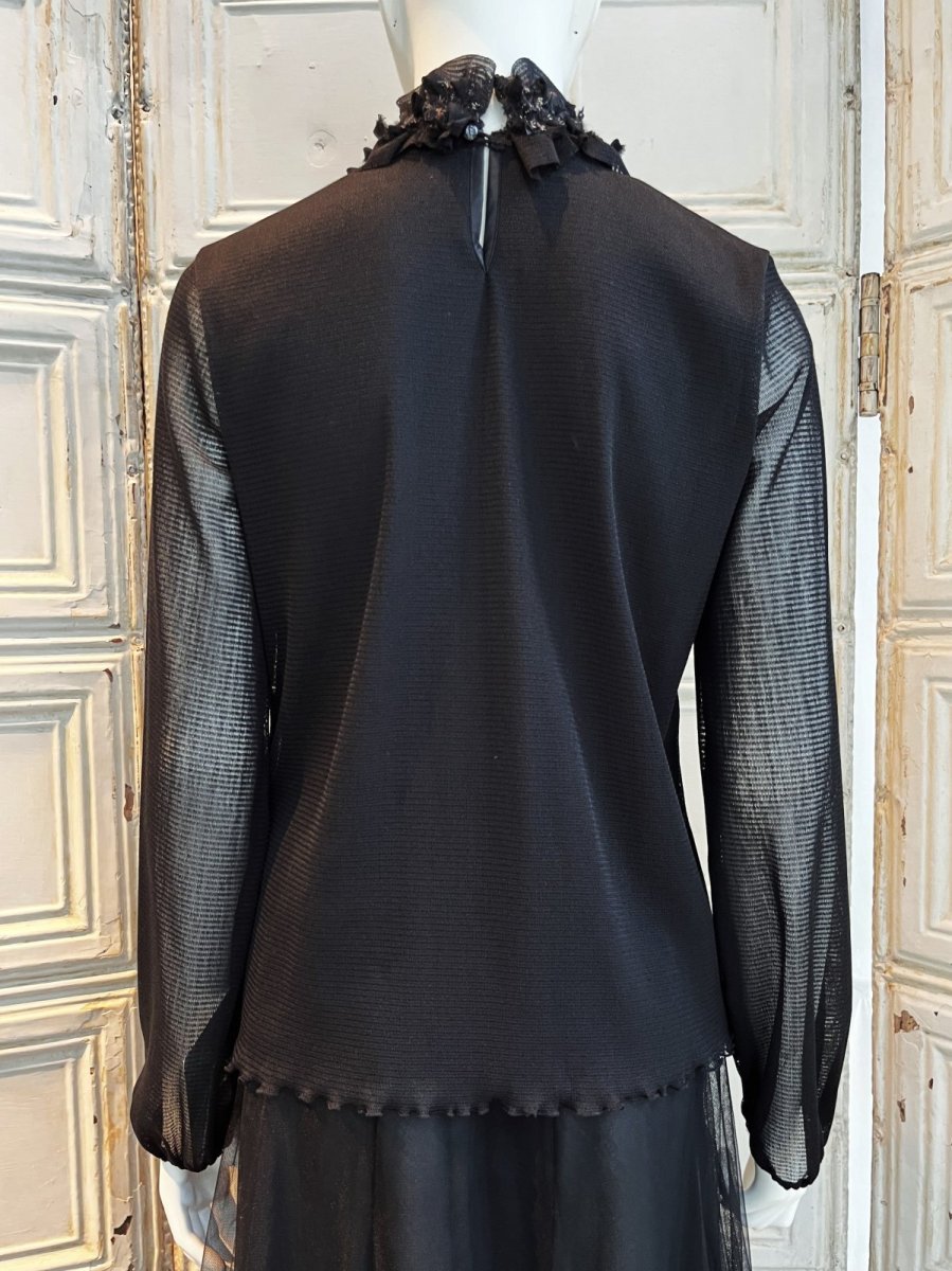 画像3: Pe/Wチュール スタンドネックフリル  (3)