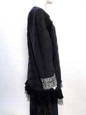 画像2: コンビツイード　キルティングレース付コート  (2)