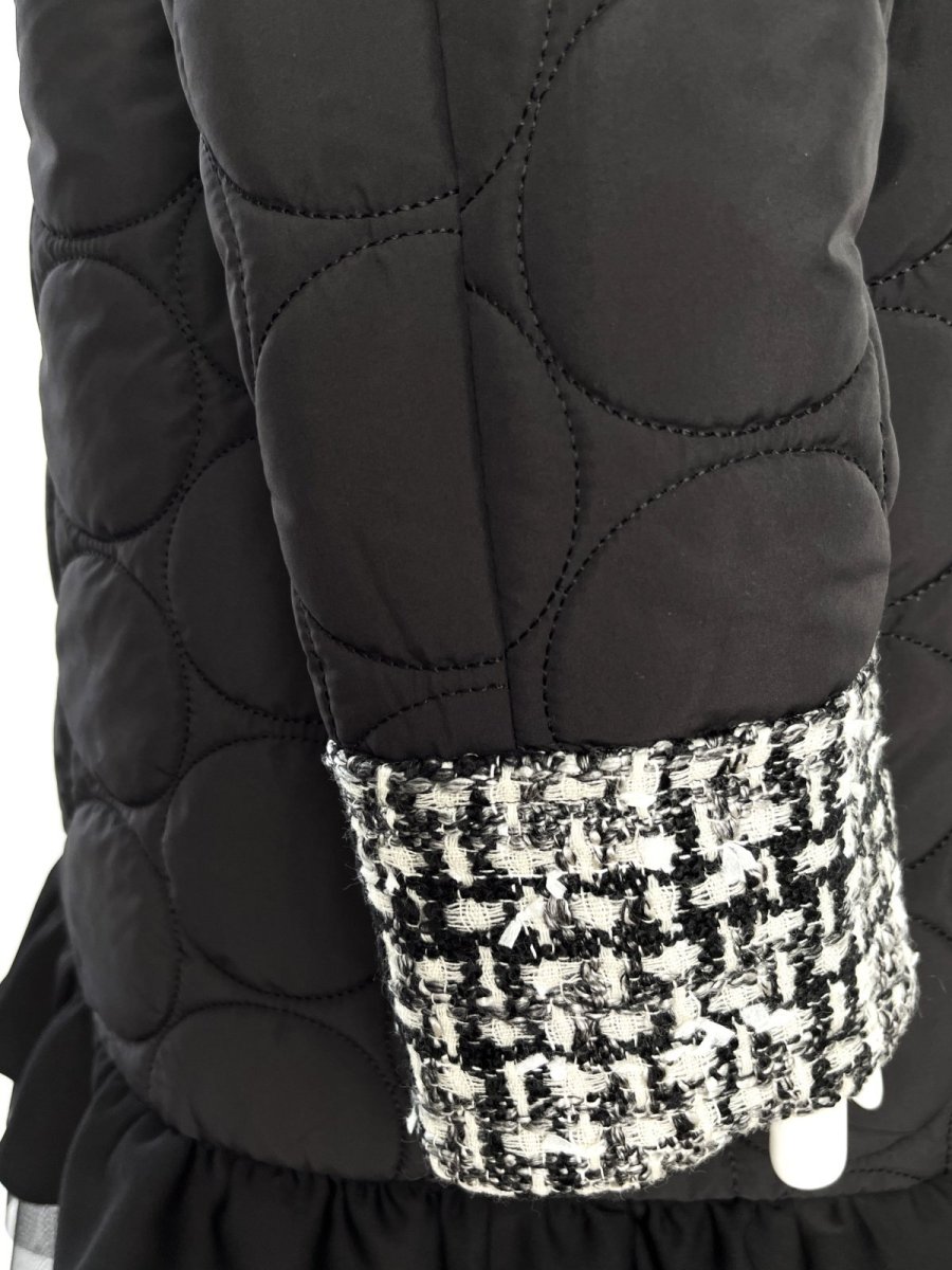 画像6: コンビツイード　キルティングレース付コート  (6)