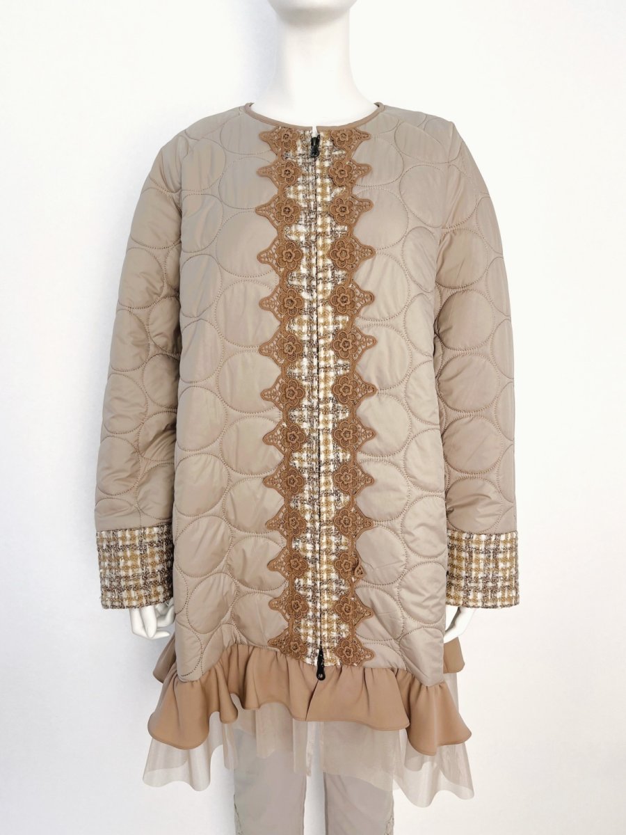 画像9: コンビツイード　キルティングレース付コート  (9)