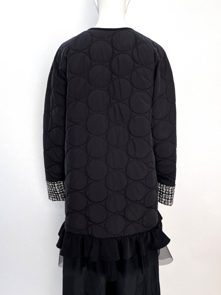 画像3: コンビツイード　キルティングレース付コート  (3)