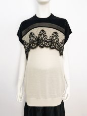 画像1: ミニョンレースニットチュニック  (1)