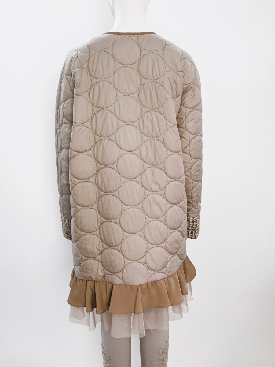 画像11: コンビツイード　キルティングレース付コート  (11)
