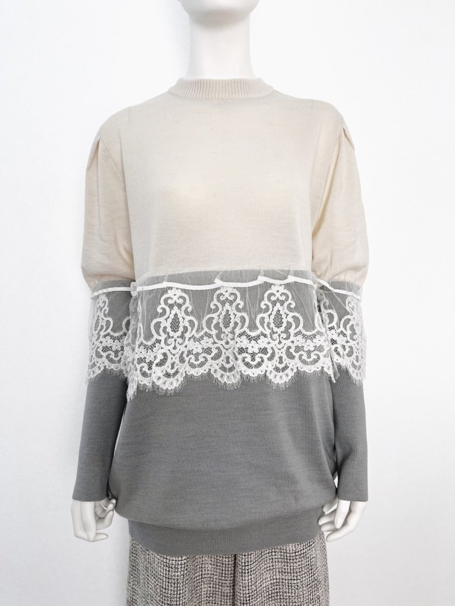 画像1: ミニョンレースニット  (1)