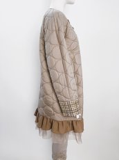 画像10: コンビツイード　キルティングレース付コート  (10)