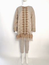 画像16: コンビツイード　キルティングレース付コート  (16)