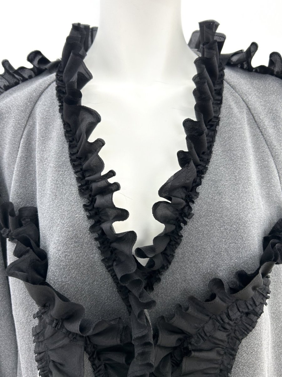 画像4: レトロデニム裏毛　フリルブルゾン  (4)