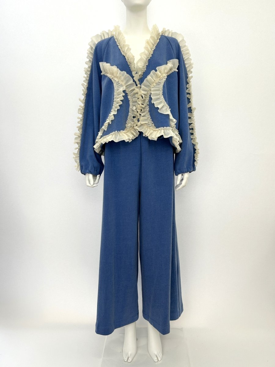 画像8: レトロデニム裏毛　フリルブルゾン  (8)