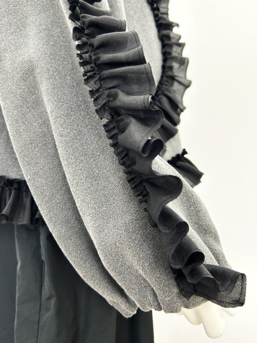 画像5: レトロデニム裏毛　フリルブルゾン  (5)