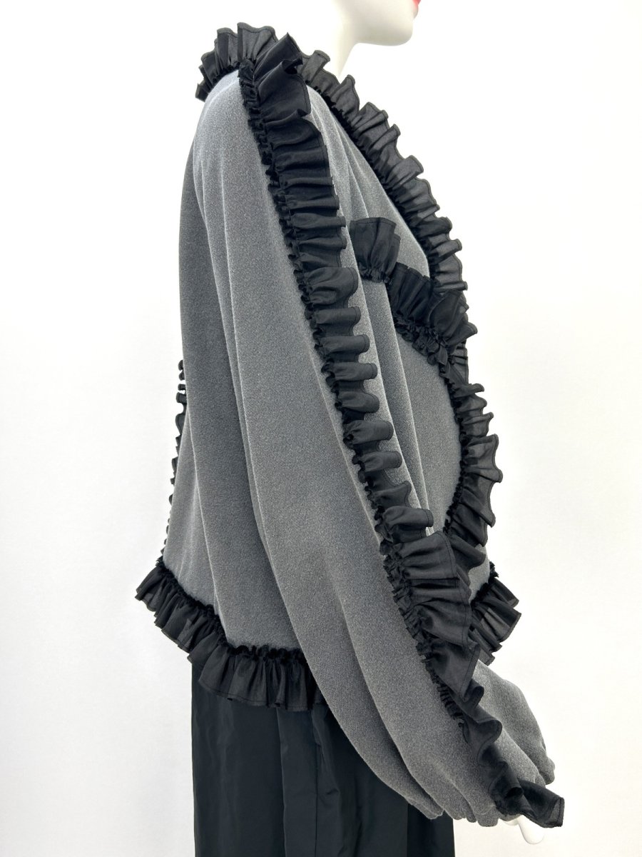 画像2: レトロデニム裏毛　フリルブルゾン  (2)