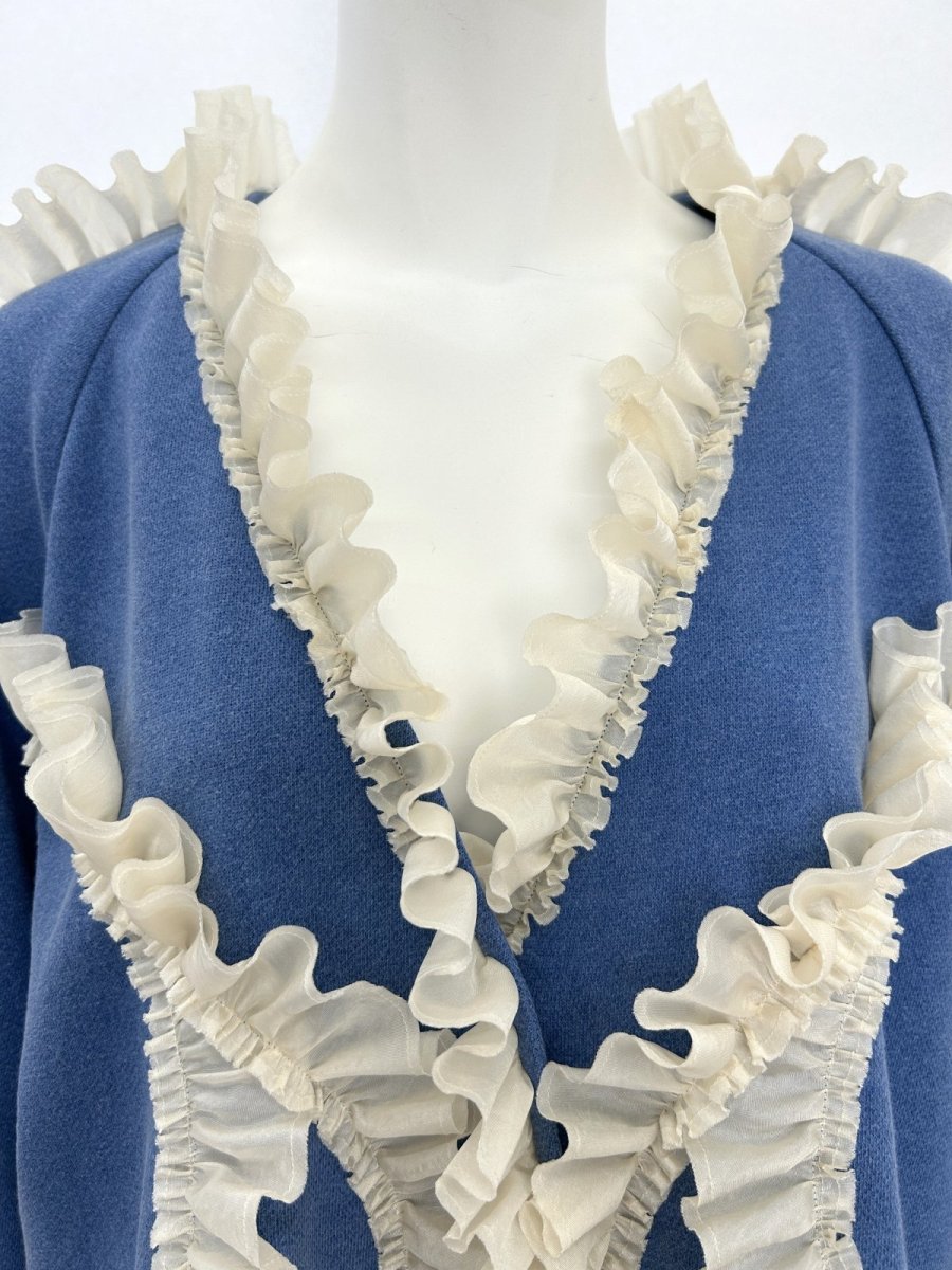 画像4: レトロデニム裏毛　フリルブルゾン  (4)