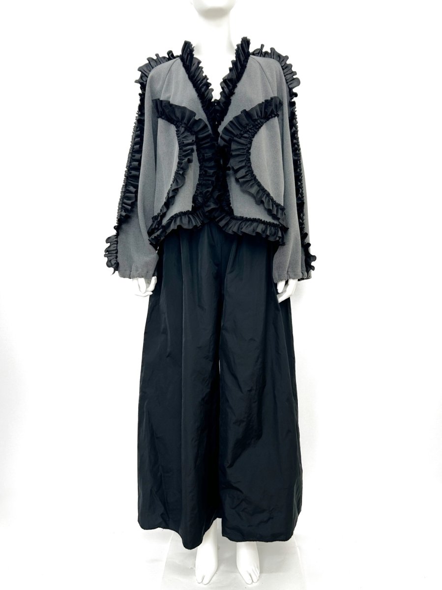 画像6: レトロデニム裏毛　フリルブルゾン  (6)