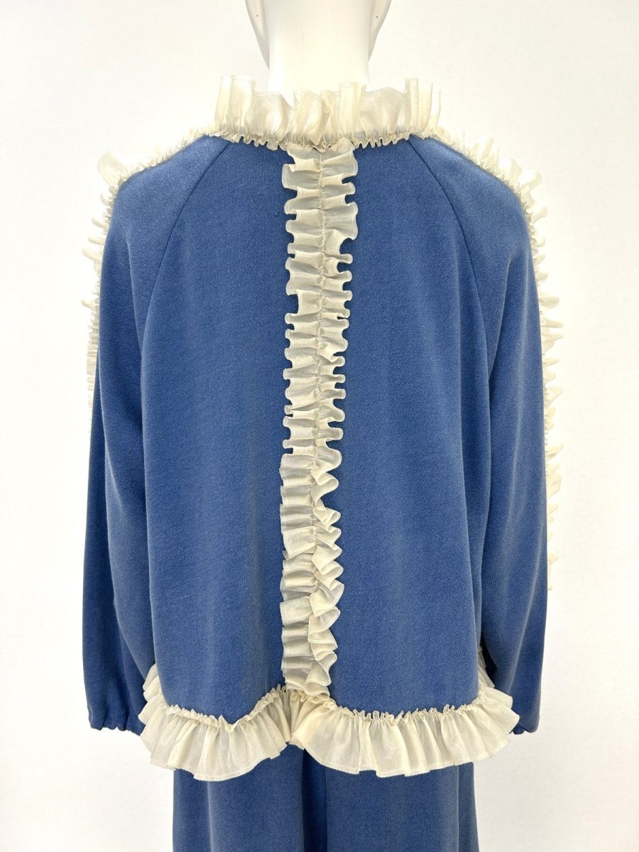 画像3: レトロデニム裏毛　フリルブルゾン  (3)