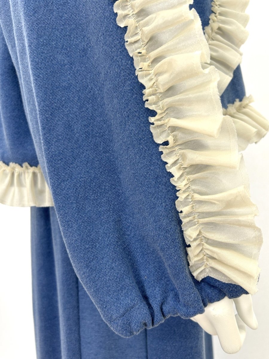 画像6: レトロデニム裏毛　フリルブルゾン  (6)
