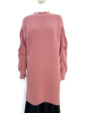 画像1: ミックスケーブルニット　チュニック  (1)