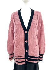 画像1: ミックスケーブルニット カーディガン (1)