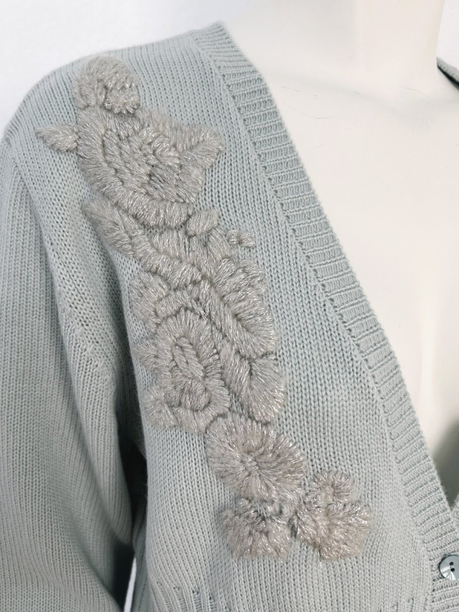 画像2: エンブロイダリーニット ロングカーディガン  (2)