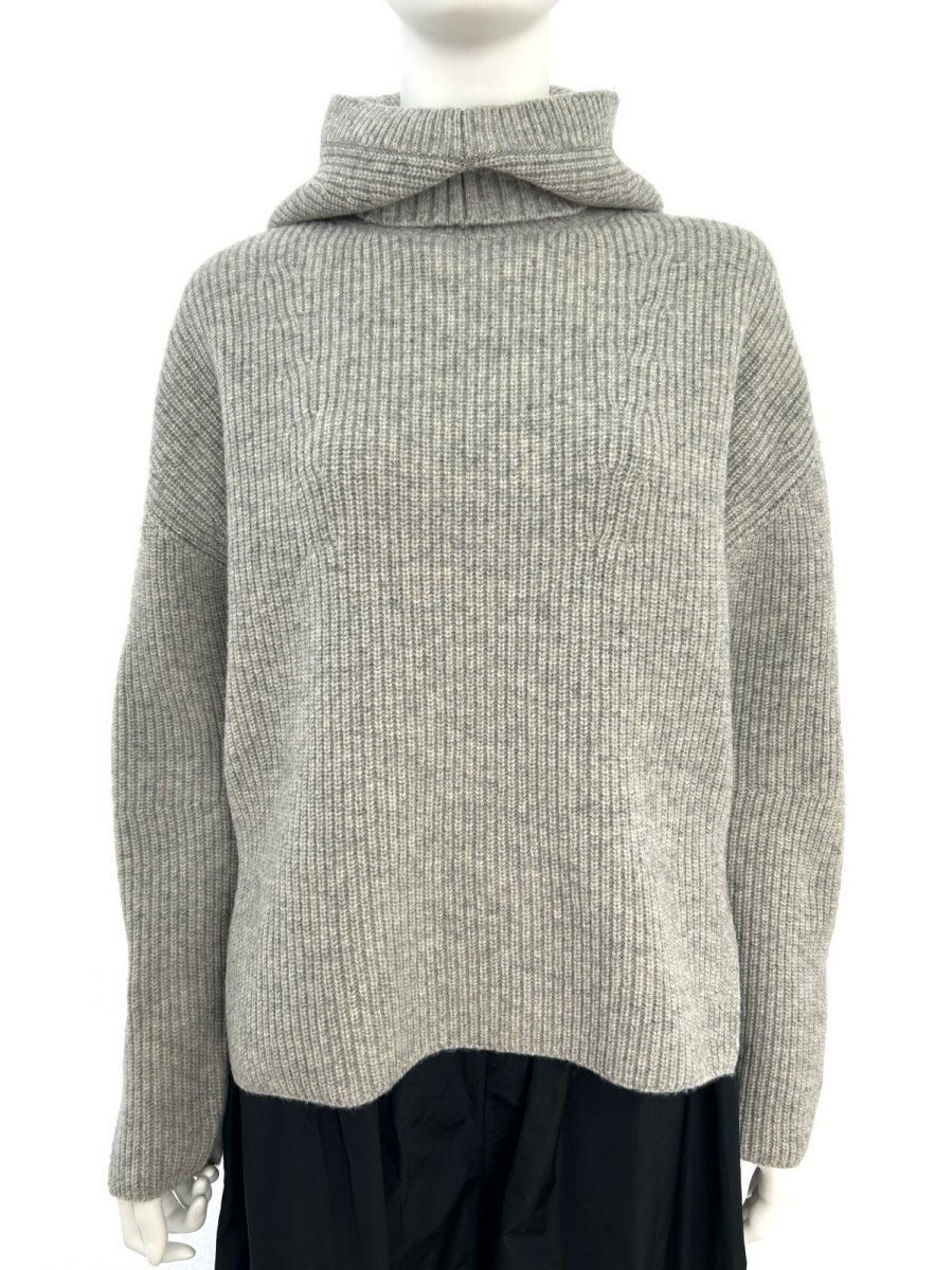 画像1: ミックスケーブルニット フード付き (1)