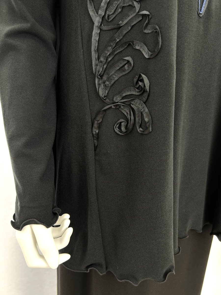 画像6: ウォーム天竺チュニック リボン刺繍チュニック  (6)