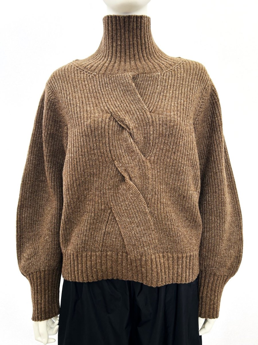 画像4: ミックスケーブルニット　スタンドネック (4)