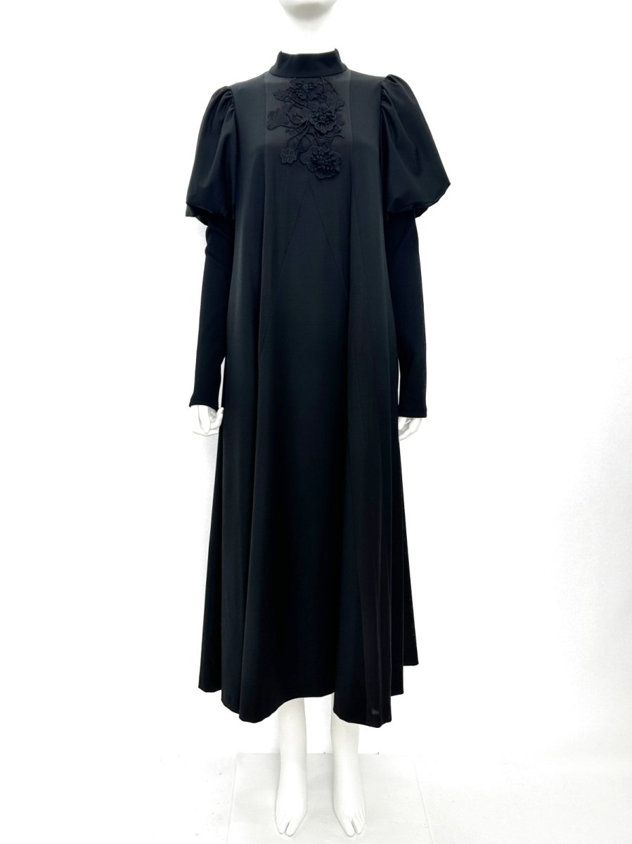 画像1: ウールリッチ２WAY　パフスリーブワンピース  (1)