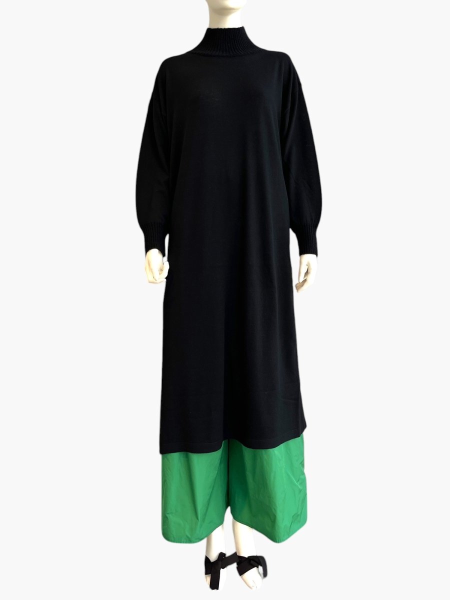 画像1: デイリーニット　スリット ワンピース (1)