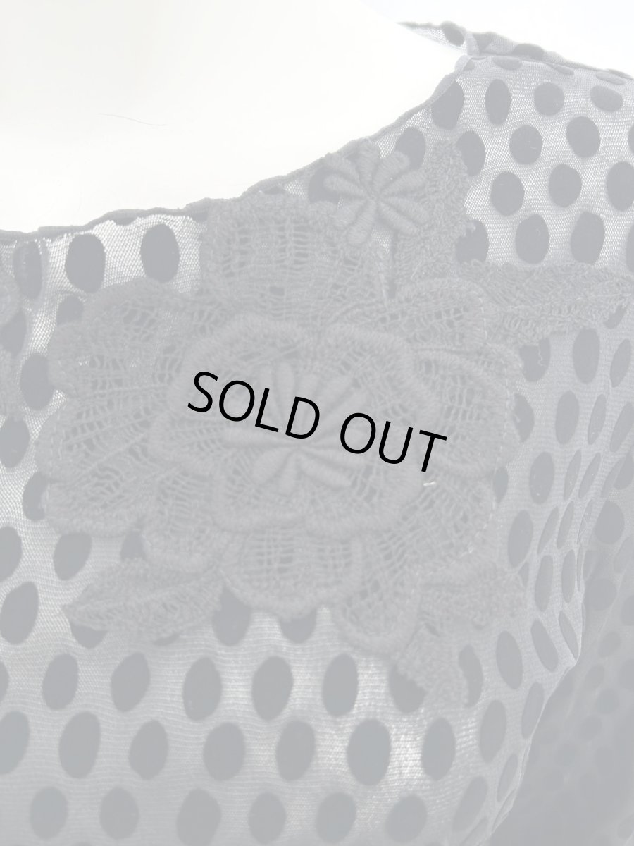 画像13: ランダムドットチュール ラウンドネック  (13)