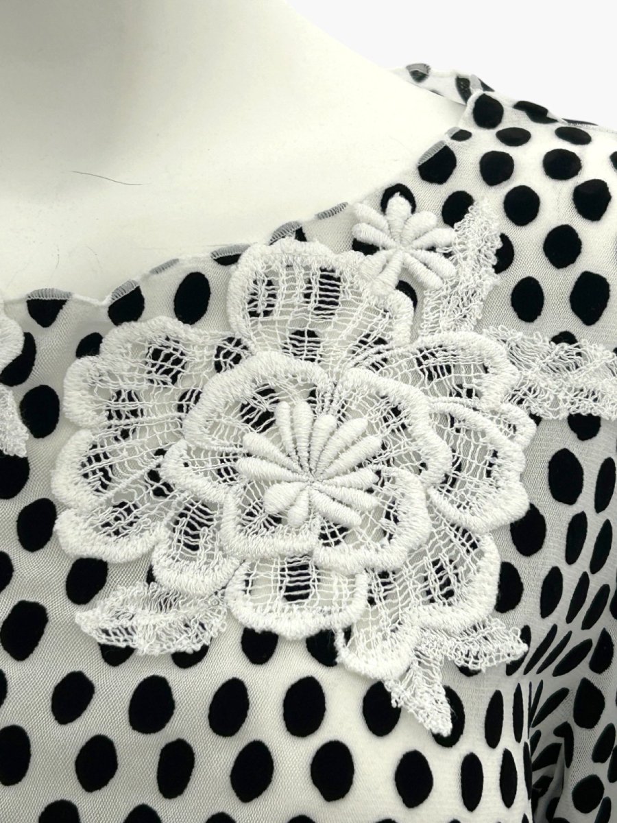 画像5: ランダムドットチュール ラウンドネック  (5)