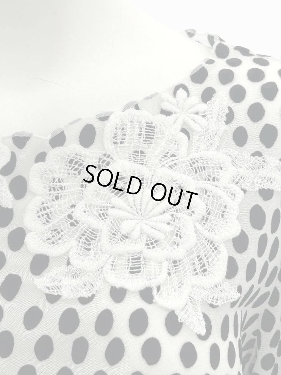 画像5: ランダムドットチュール ラウンドネック  (5)