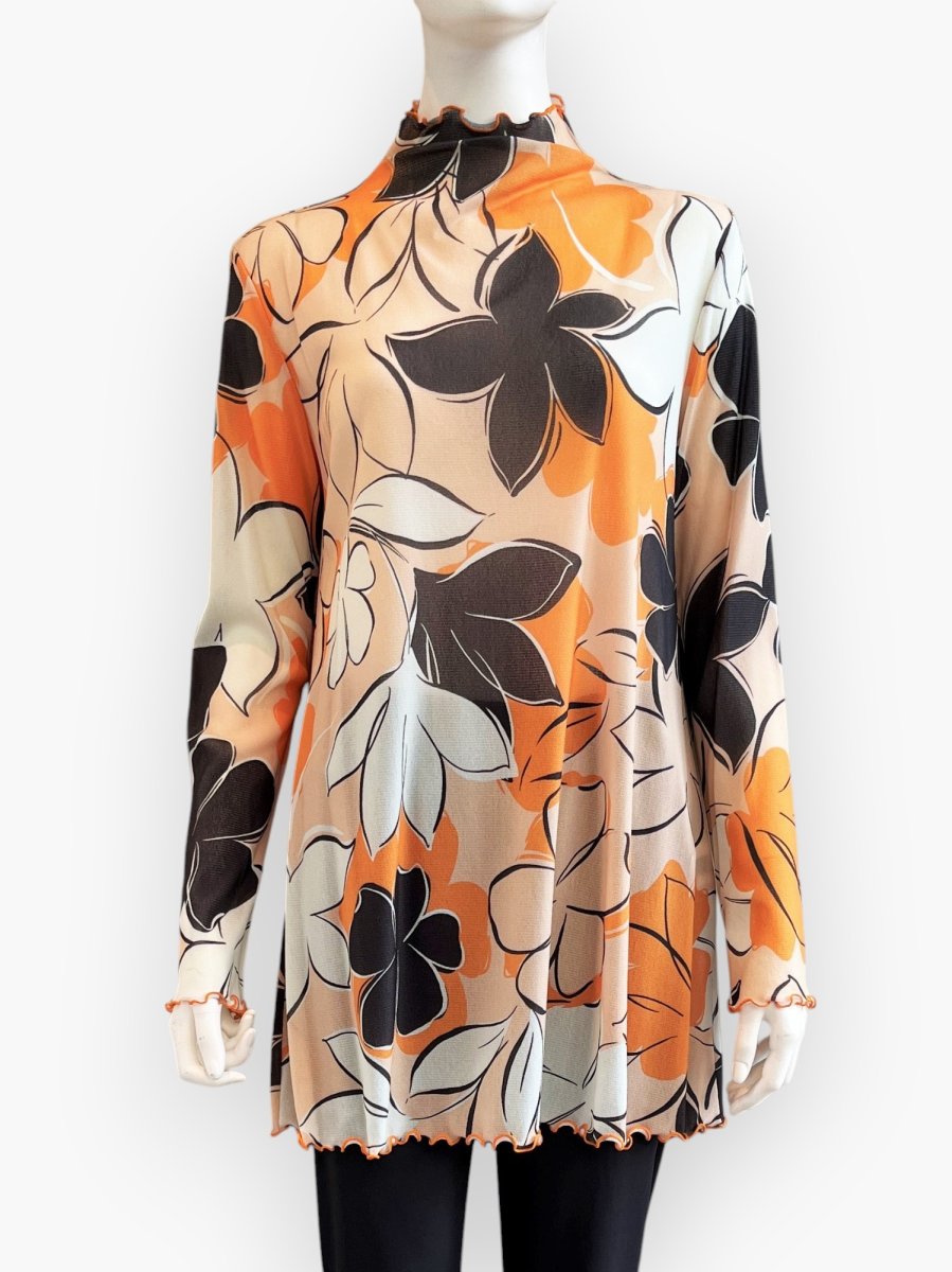 画像1: チュールスケッチフラワー　チュニック  (1)