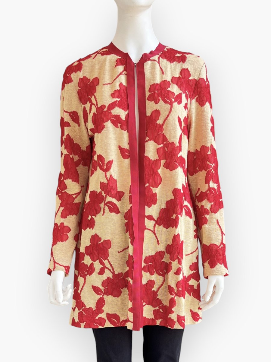 画像1: ニットふくれフラワージャガード　ジャケット (1)