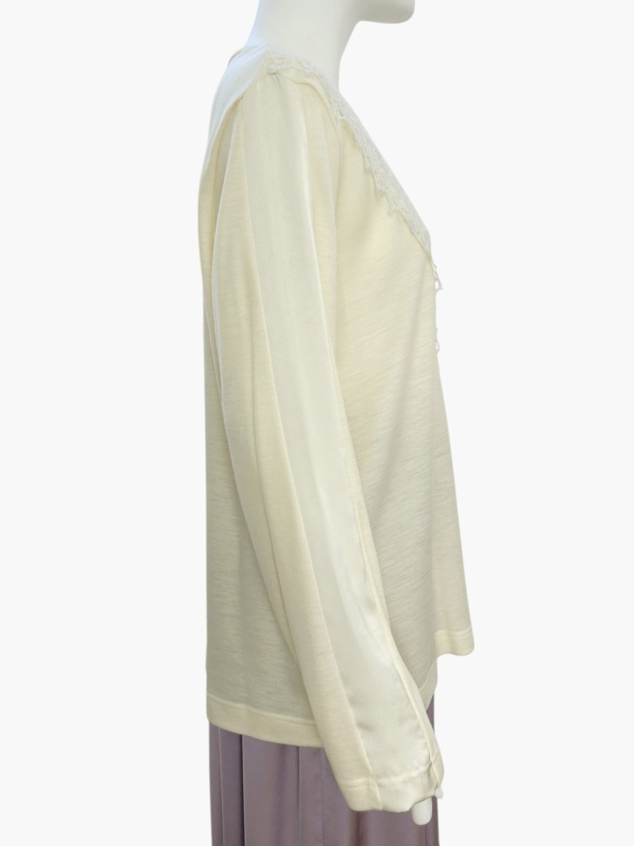 画像2: クイーンウールスムース Vネックレース  (2)