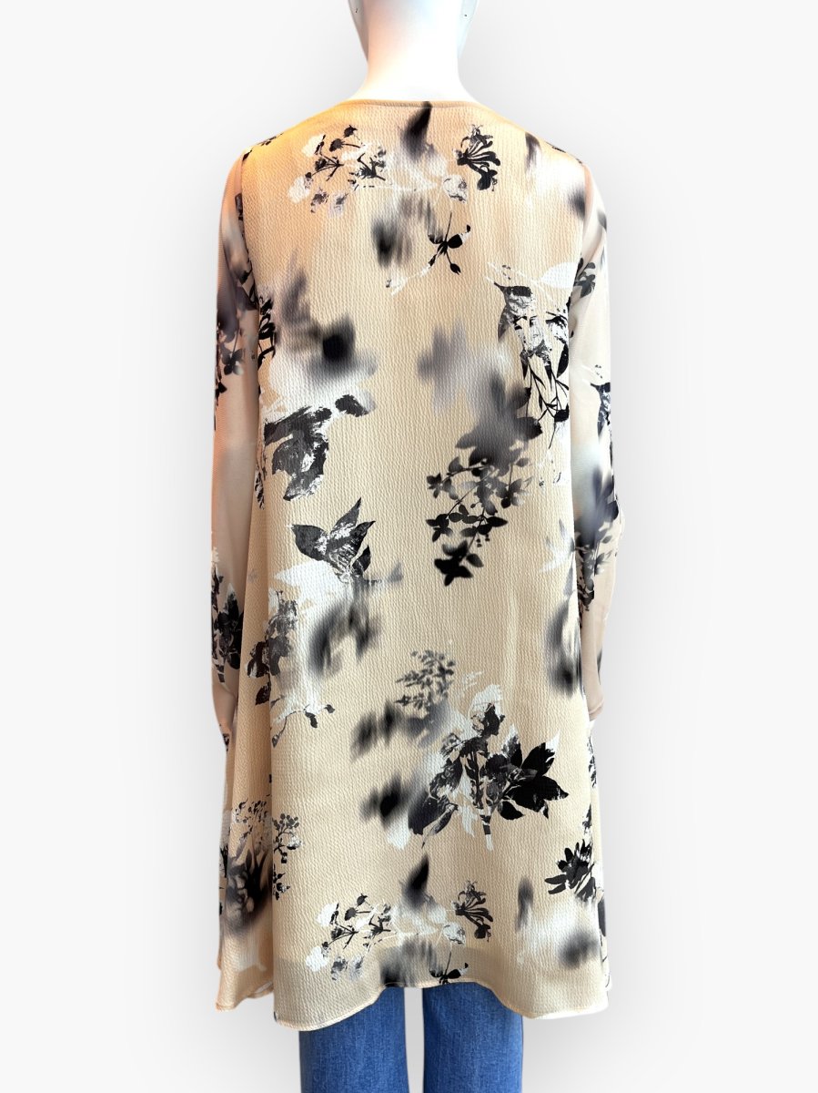 画像10: オンブレフラワープリント チュニックブラウス  (10)