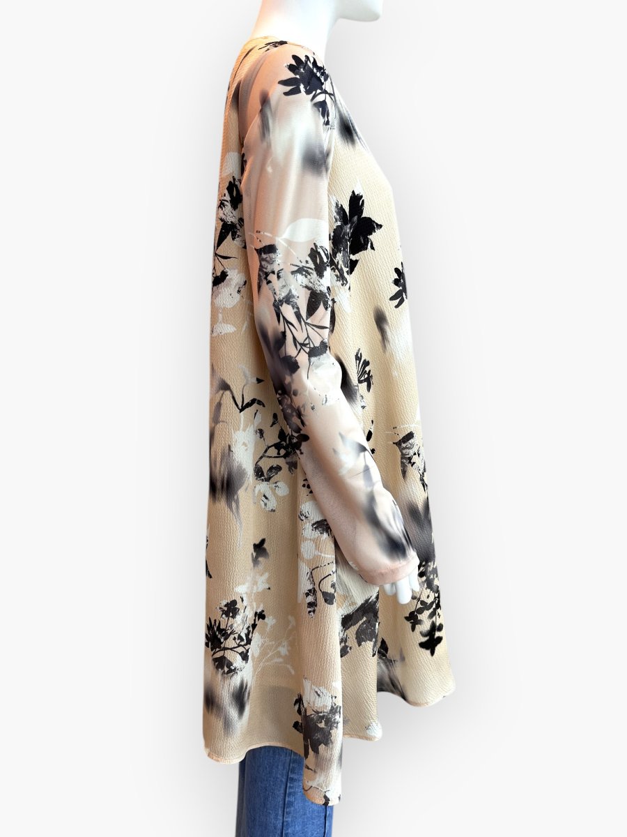 画像9: オンブレフラワープリント チュニックブラウス  (9)