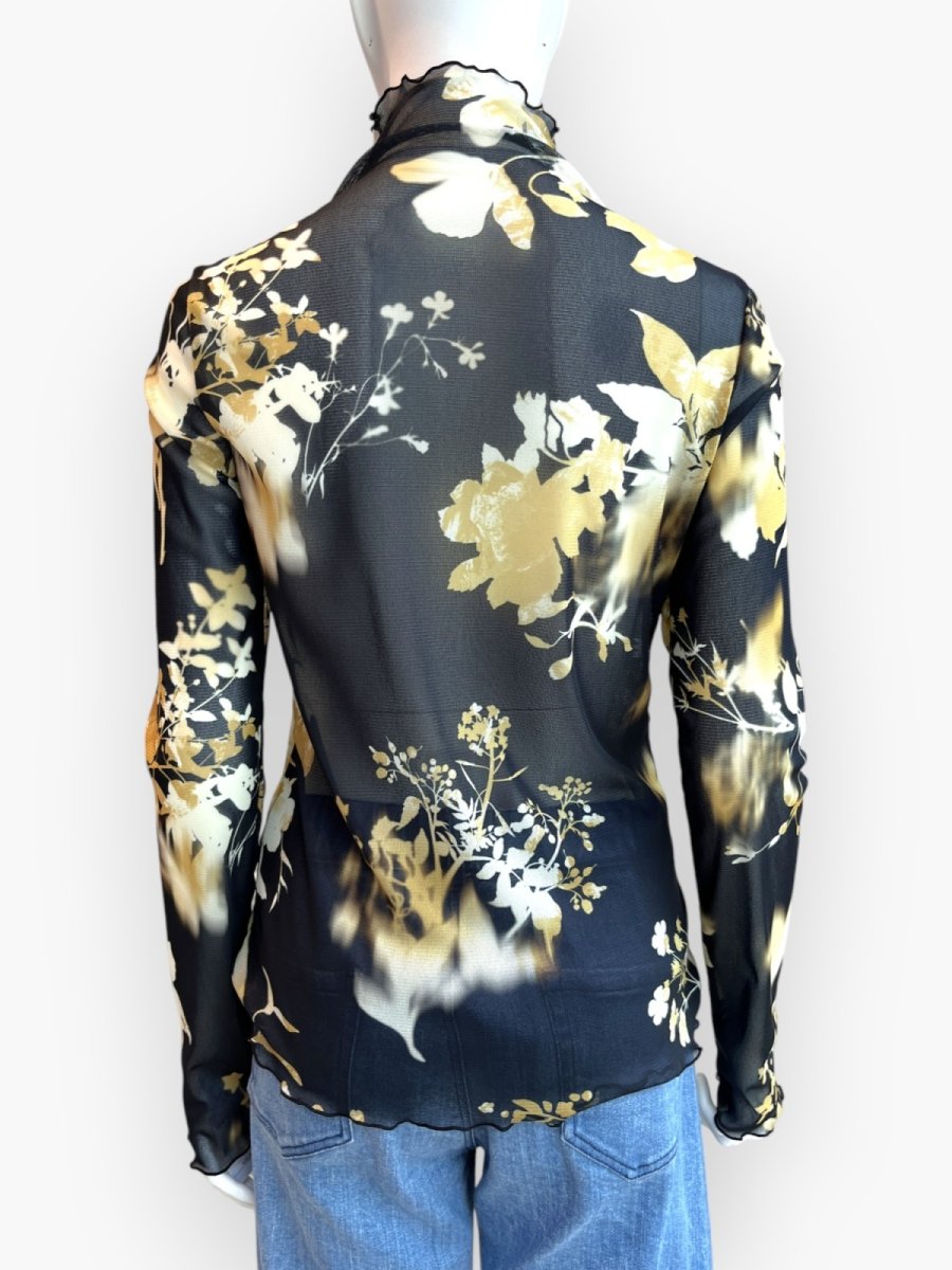 画像3: オンブレフラワープリントチュール スタンドネック  (3)