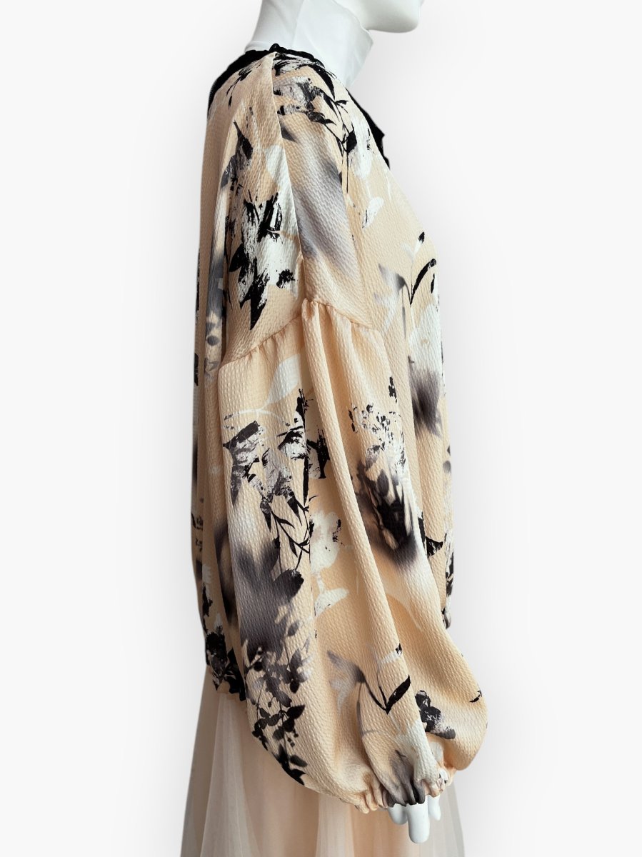 画像9: オンブレフラワープリント　ブルゾン  (9)