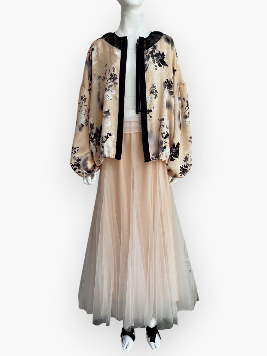 画像13: オンブレフラワープリント　ブルゾン  (13)