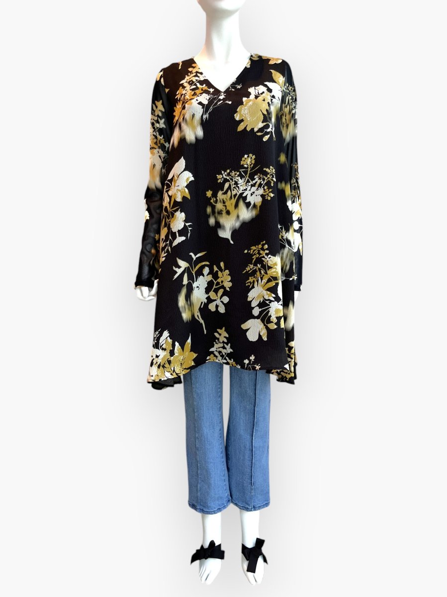 画像7: オンブレフラワープリント チュニックブラウス  (7)