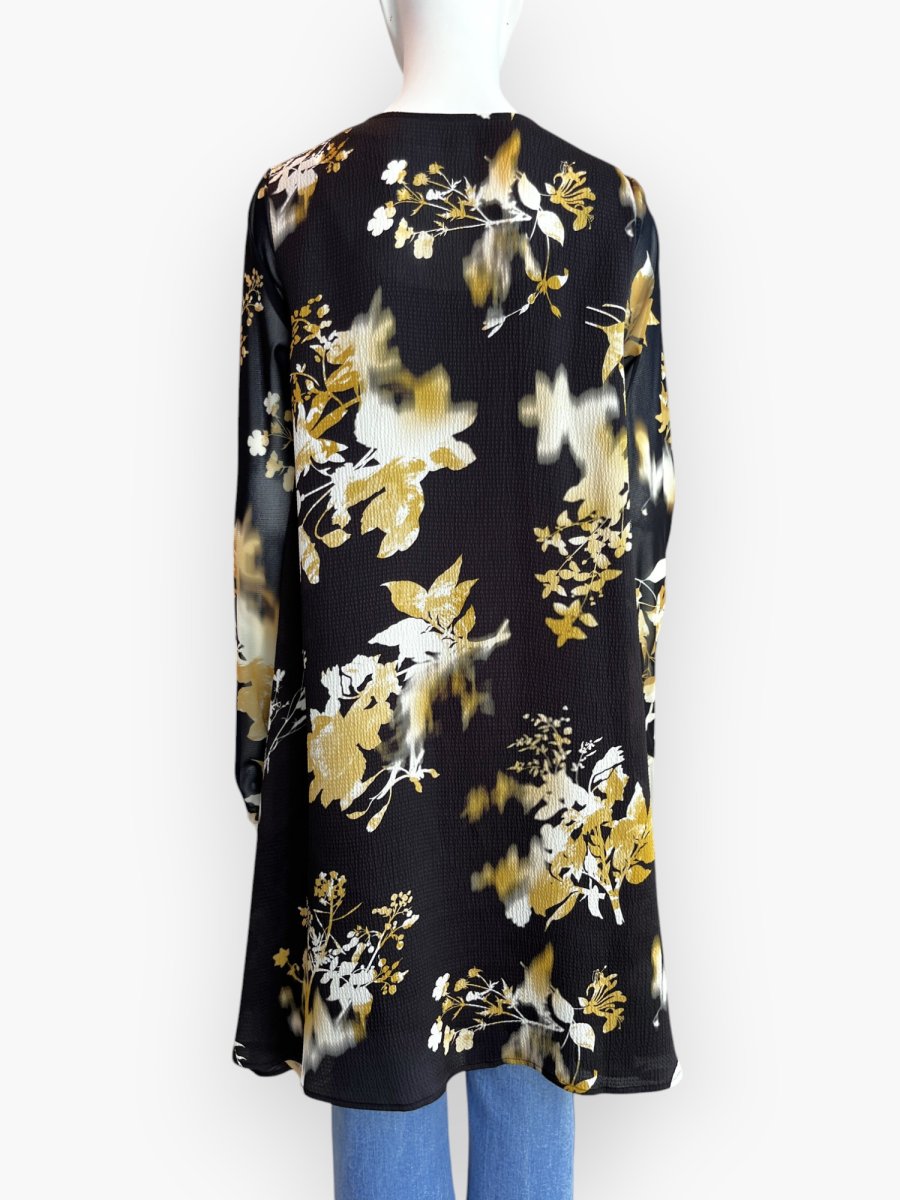 画像3: オンブレフラワープリント チュニックブラウス  (3)