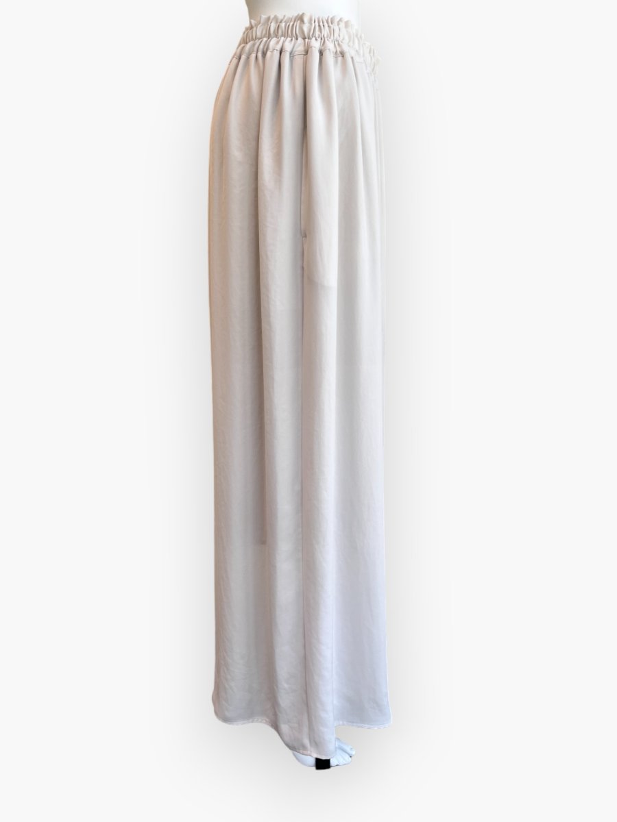 画像2: レーシーサテン　ワイドパンツ  (2)
