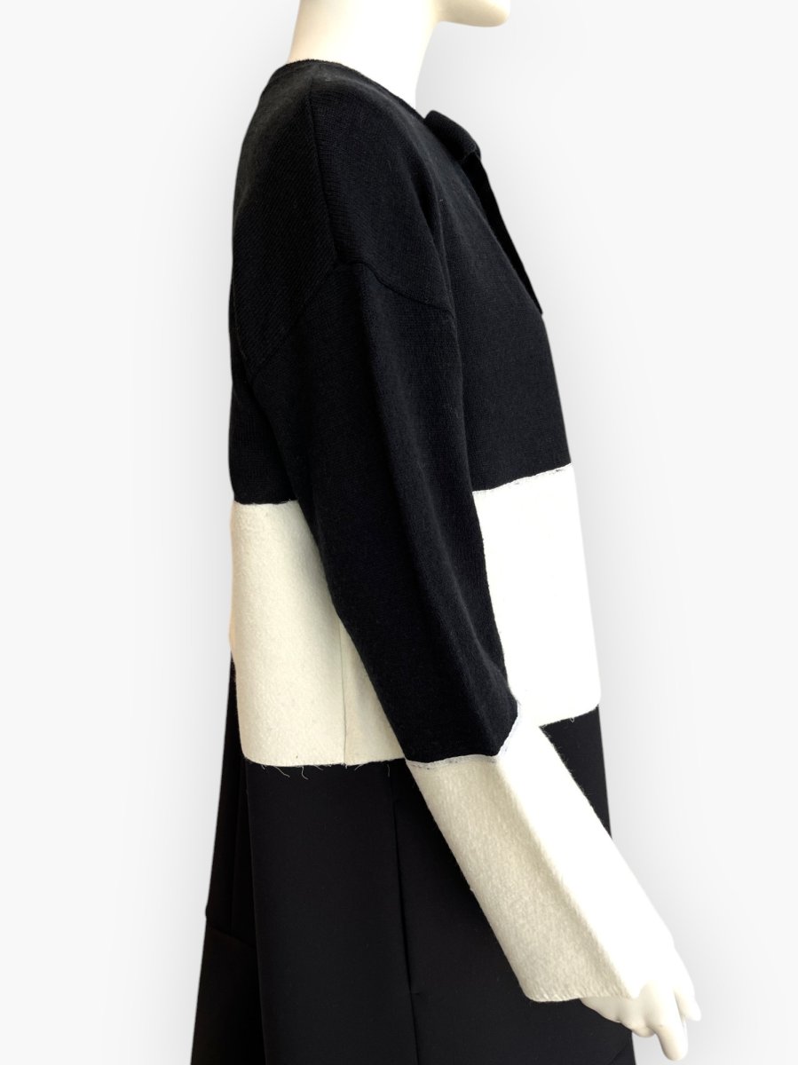 画像2: バイカラーニットカーデ  (2)