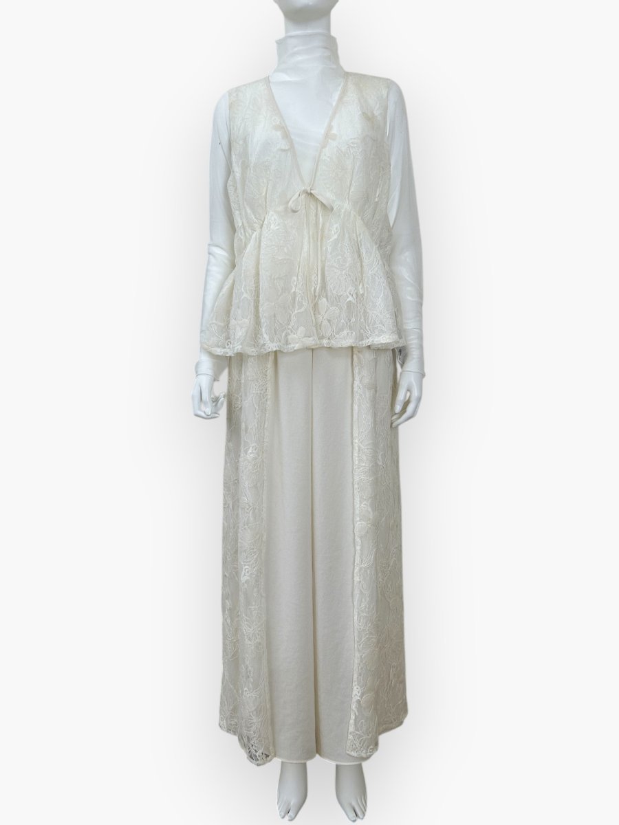 画像11: クレールフラワーレース　ワイドパンツ  (11)