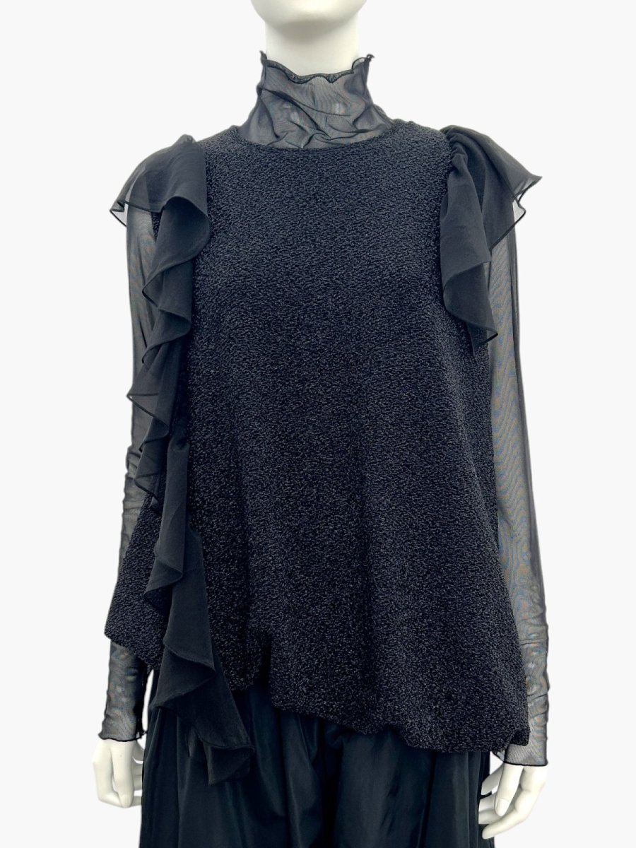 画像8: スパークルジャガード フリルブラウス  (8)