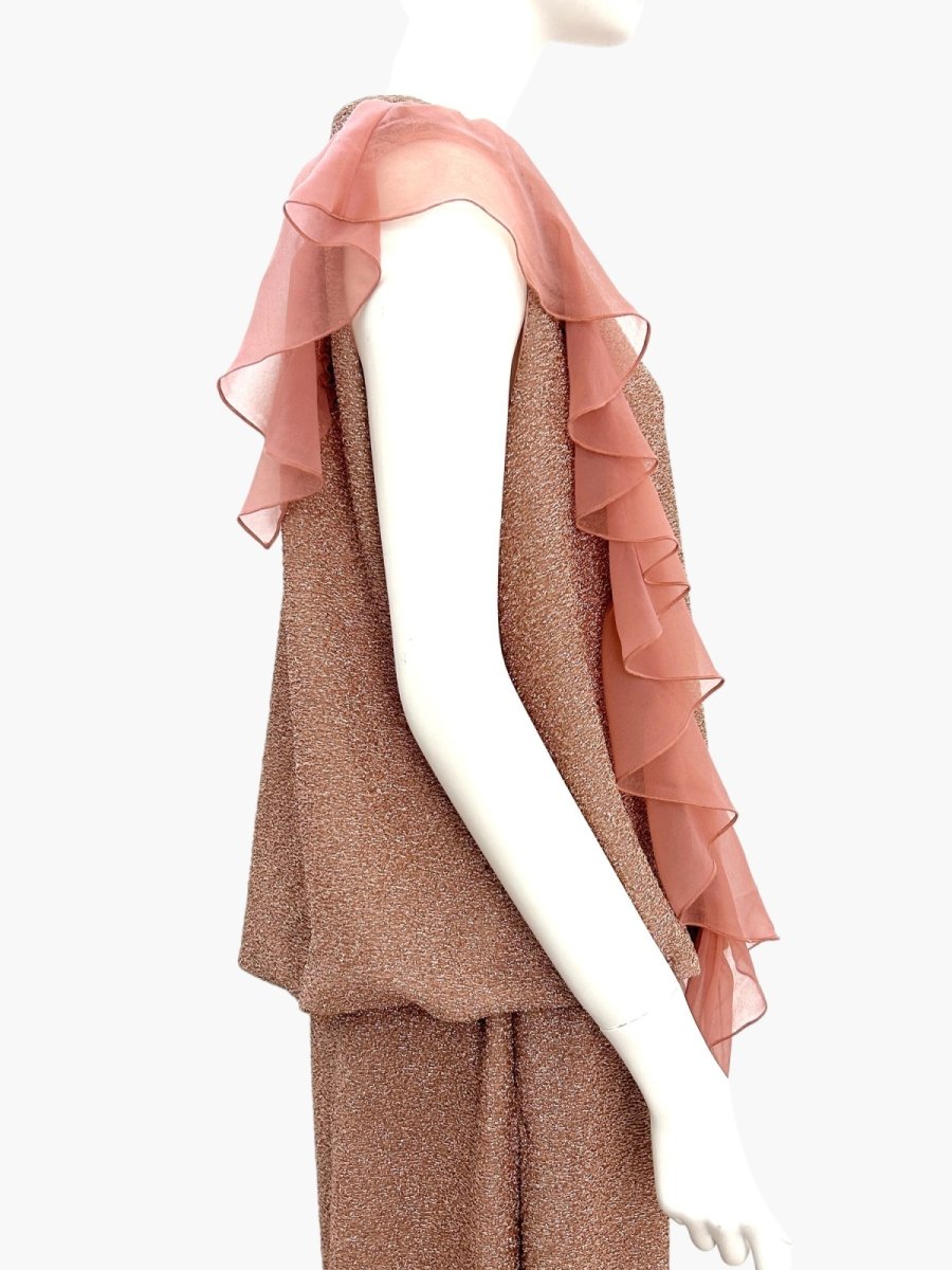 画像2: スパークルジャガード フリルブラウス  (2)