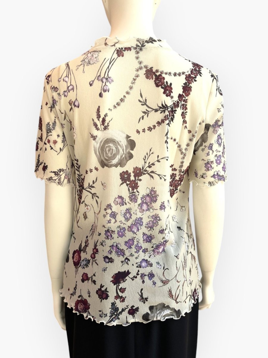 画像6: ミクスチャーフラワープリントチュール フレンチスリーブ  (6)