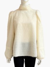 画像1: フリンジカットジャガード　ブラウス  (1)