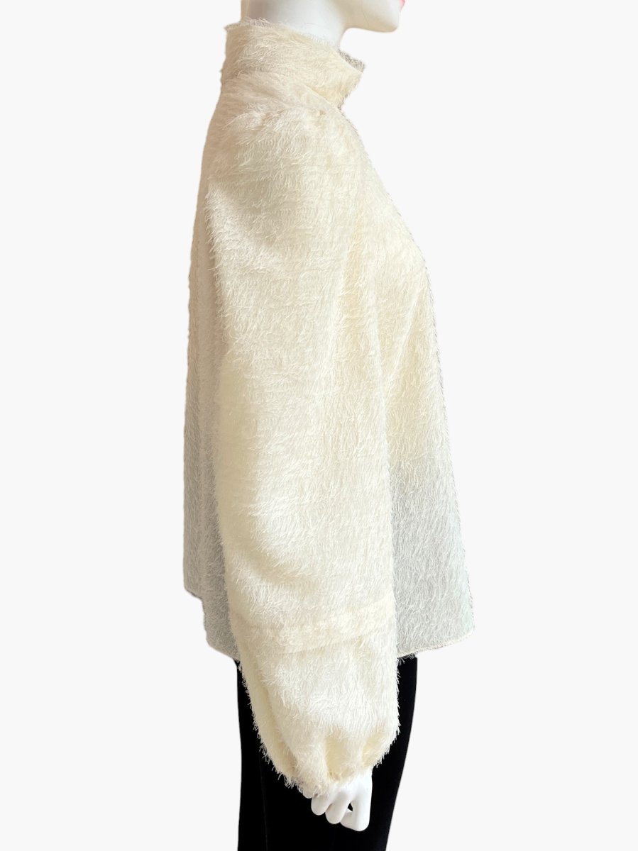 画像2: フリンジカットジャガード　ブラウス  (2)