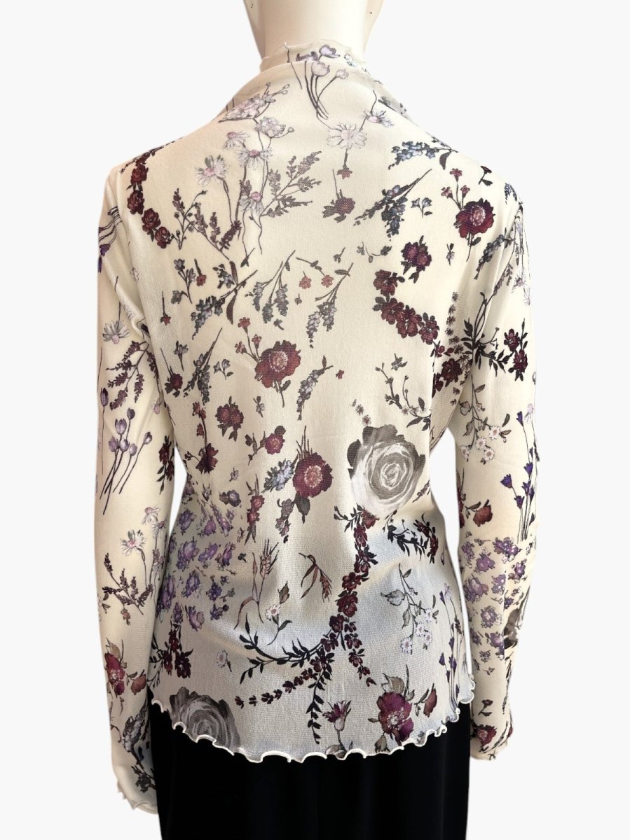 画像7: ミクスチャーフラワープリントチュール スタンドネック  (7)
